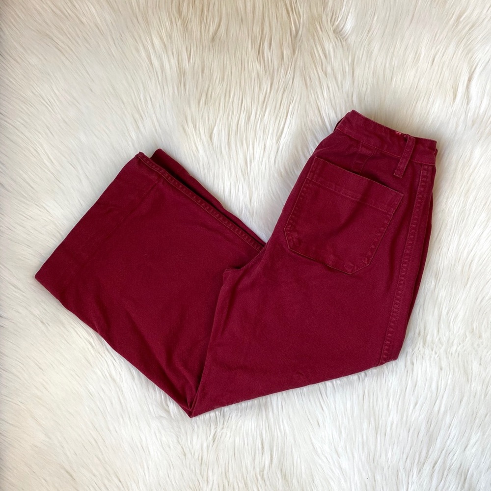 Madewell Wide Leg Emmett Burdgundy Jeans Size 27